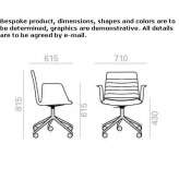 Height-adjustable office chair with 5-arm base and wheels Isieres