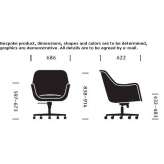 Office chair on wheels with a base with 5 arms Barbat