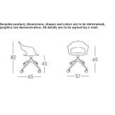 Krzesło biurowe z technopolimeru na kółkach Trittau