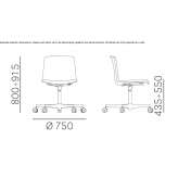 Swivel chair with height adjustment and wheels Roumare