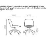 Height-adjustable office chair on wheels and 5-arm base Obninsk