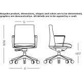 Height-adjustable office chair on wheels and 5-arm base Hopton