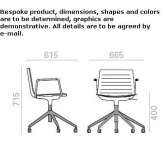 Height-adjustable office chair on wheels and 5-arm base Jibou