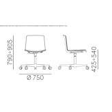 Polypropylene swivel chair with height adjustment Roumare