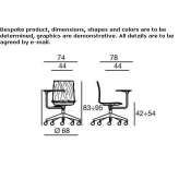 Swivel office chair made of beech wood on wheels with a base with 5 arms Hollym