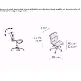 Obrotowe skórzane krzesło biurowe z regulacją wysokości i kółkami Nisipari