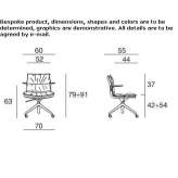 Fabric office chair with armrests and 5-arm base Horve