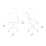 Fabric office chair with armrests and 4-arm base Boekel