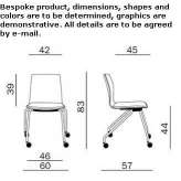 Polyamide training chair with writing tablet Petelea