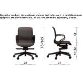 Mesh office chair with height adjustment and armrests Joseni