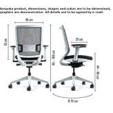 Ergonomiczne krzesło biurowe z oparciem z siatki Blaye