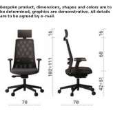 Height-adjustable swivel office chair with headrest Skoghall