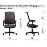 Height adjustable fabric office chair with armrests Talpos