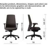 Height-adjustable fabric office chair on wheels Skoghall