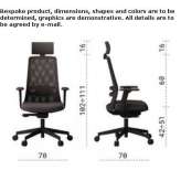 Height-adjustable fabric office chair on wheels Skoghall