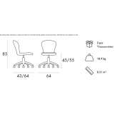 Height-adjustable swivel office chair with 5-arm base Bannio