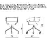 Office chair made of fabric and wood on wheels and a stand Nozay