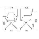 Polyethylene swivel chair on trestles Boka