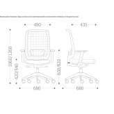 Swivel office chair with height adjustment and armrests Vezirhan