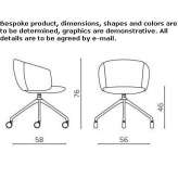 Swivel fabric office chair on wheels Cerbon