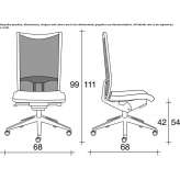 Mesh office chair on wheels with 5-arm base Huanta