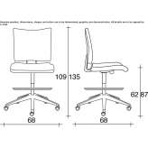 Ergonomic fabric drafting stool with 5-arm base Gasselte