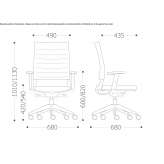 Office chair upholstered in leather with adjustable backrest and armrests Zvecka