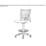 Mesh drafting stool on wheels with 5-arm base Huanta