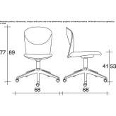 Fabric office chair on wheels with 5-arm base Xmaben