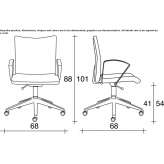 Fabric office chair on wheels with 5-arm base Gasselte