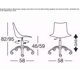 Office chair on wheels with a base with 5 arms Chocaman