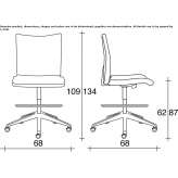 Ergonomic fabric drafting stool with 5-arm base Gasselte