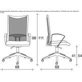 Mesh office chair on wheels with armrests and 5-arm base Huanta