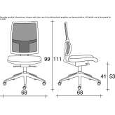 Siatkowe krzesło biurowe na kółkach z podstawą z 5 ramionami Uyutnoye