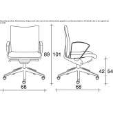 Fabric office chair on wheels with armrests and 5-arm base Gasselte