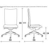 Fabric office chair on wheels with 5-arm base Gasselte