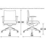 Leather office chair on wheels with armrests and a base with 5 arms Patzite