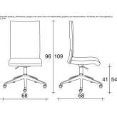 Ergonomic leather office chair on wheels with 5-arm base Patzite