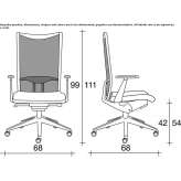 Mesh office chair on wheels with armrests and 5-arm base Huanta