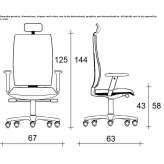 Swivel leather office chair with headrest Narangba