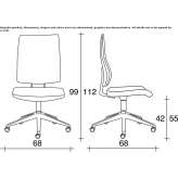 Krzesło biurowe z tkaniny o regulowanej wysokości, na kółkach i z podstawą z 5 ramionami Alunda