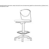 Fabric drawing stool with a base with 5 arms Xmaben