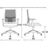 Siatkowe krzesło biurowe na kółkach z podłokietnikami i podstawą z 5 ramionami Uyutnoye