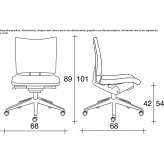 Fabric office chair on wheels with 5-arm base Gasselte