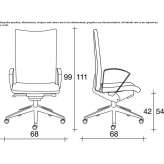 Krzesło biurowe z tkaniny na kółkach z podłokietnikami i podstawą z 5 ramionami Gasselte