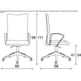 Fabric office chair on wheels with armrests and 5-arm base Gasselte