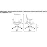 Fabric office chair on wheels with armrests and 5-arm base Alunda