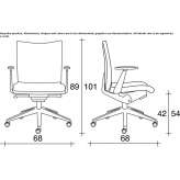 Fabric office chair on wheels with armrests and 5-arm base Gasselte