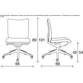 Fabric office chair on wheels with 5-arm base Gasselte