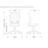 Swivel mesh office chair with height adjustment and wheels Rotava